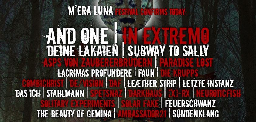 Das Line Up des Mera Luna's 2014