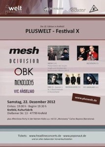 Pluswelt Festival am 22.12.2012 in Krefeld / Running Order Pluswelt Festival
